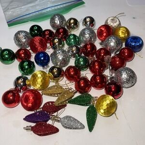Lot of 47 Miniature Mini Christmas Tree Ornaments Decorations Vintage